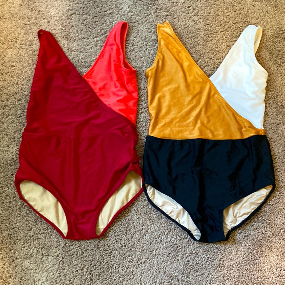 FIVE Dancewear bundle of 2 large ballet leotards